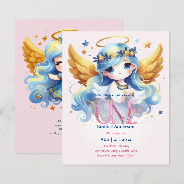 Angel 1st Birthday Fairy Tale Magic Birthday (Front/Back)