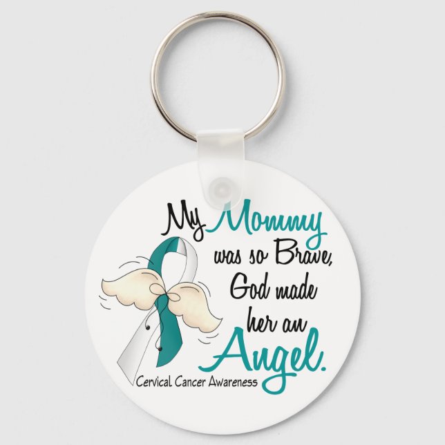 Angel 2 Cervical Cancer Mummy Key Ring (Front)