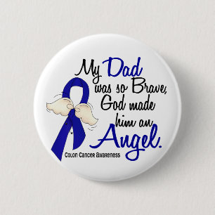 Angel 2 Dad Colon Cancer 6 Cm Round Badge