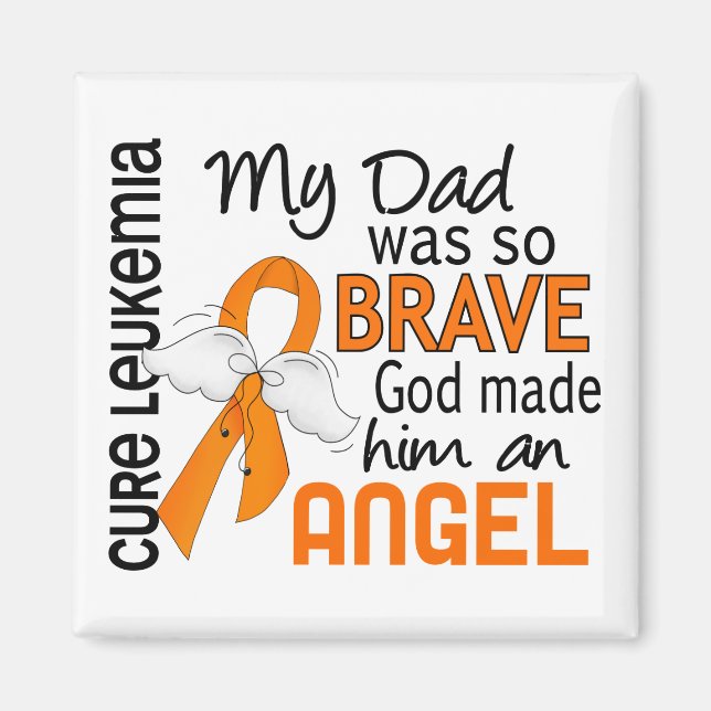 Angel 2 Dad Leukaemia Magnet (Front)