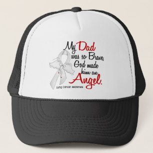 Angel 2 Dad Lung Cancer Trucker Hat