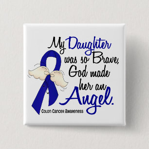 Angel 2 Daughter Colon Cancer 15 Cm Square Badge