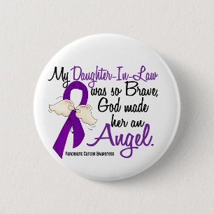 Angel 2 Daughter-In-Law Pancreatic Cancer 6 Cm Round Badge