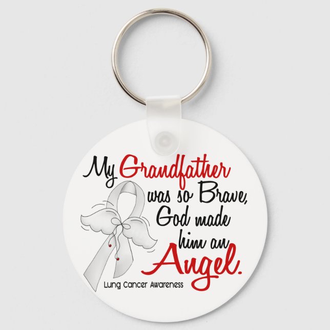 Angel 2 Grandfather Lung Cancer Key Ring (Front)