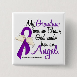 Angel 2 Grandma Pancreatic Cancer 15 Cm Square Badge