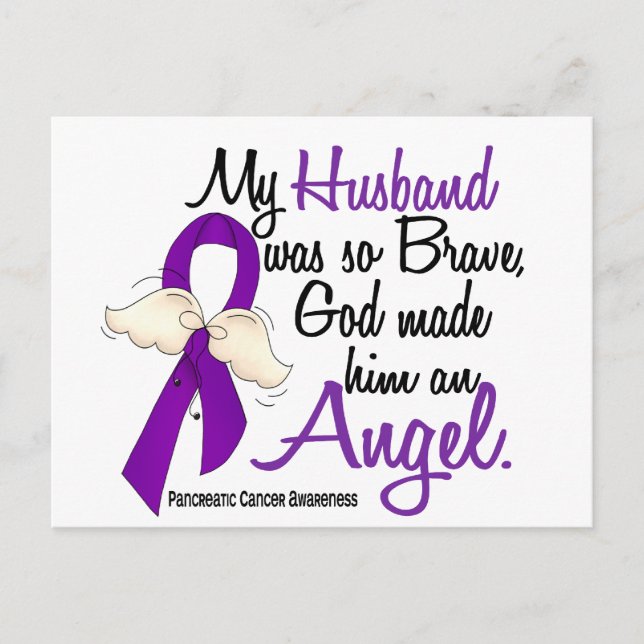 Angel 2 Husband Pancreatic Cancer Postcard (Front)