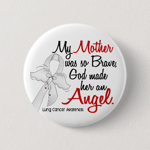 Angel 2 Mother Lung Cancer 6 Cm Round Badge