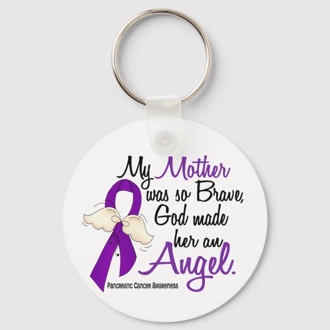 Angel 2 Mother Pancreatic Cancer Key Ring (Front)