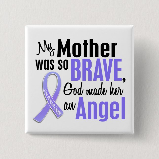 Angel 2 Mother Stomach Cancer 15 Cm Square Badge (Front)