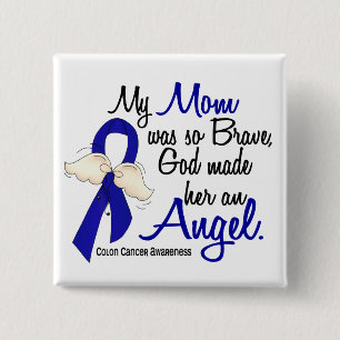 Angel 2 Mum Colon Cancer 15 Cm Square Badge