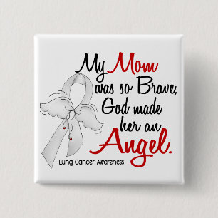 Angel 2 Mum Lung Cancer 15 Cm Square Badge