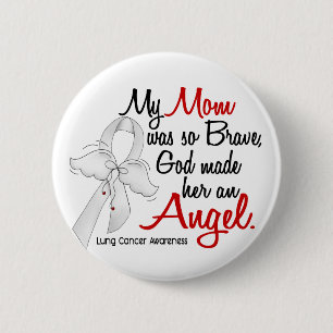 Angel 2 Mum Lung Cancer 6 Cm Round Badge