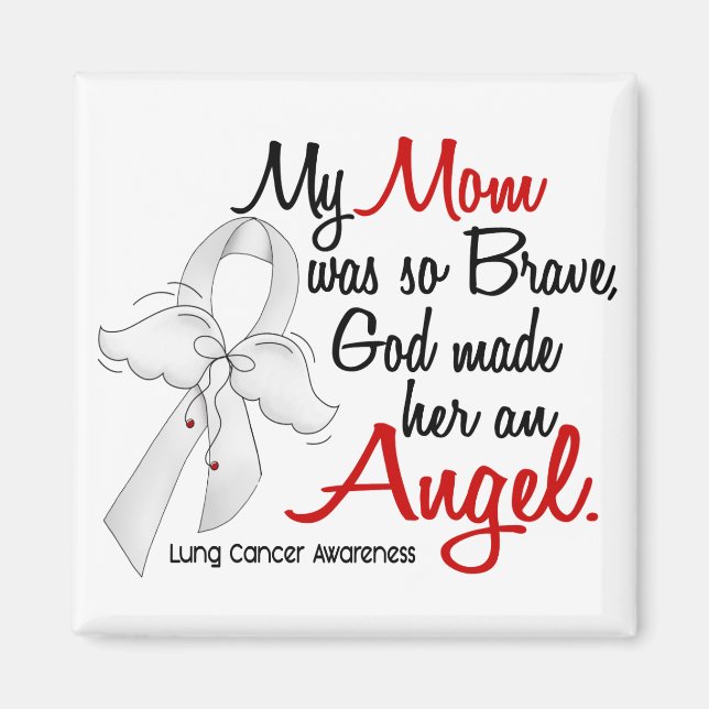 Angel 2 Mum Lung Cancer Magnet (Front)