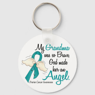 Angel 2 Ovarian Cancer Grandma Key Ring