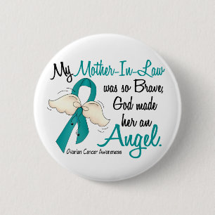 Angel 2 Ovarian Cancer Mother-In-Law 6 Cm Round Badge