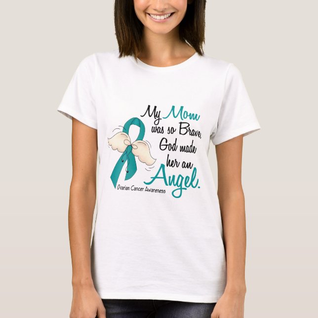 Angel 2 Ovarian Cancer Mum T-Shirt (Front)