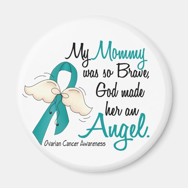 Angel 2 Ovarian Cancer Mummy Magnet (Front)