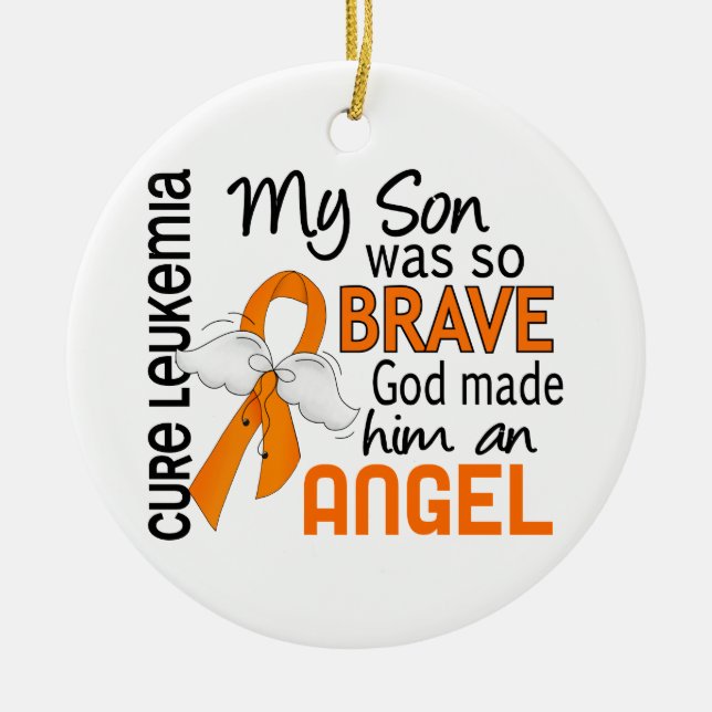 Angel 2 Son Leukaemia Ceramic Tree Decoration (Front)