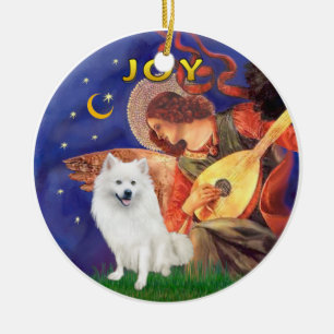 Angel 3 - American Eskimo Dog Ceramic Tree Decoration