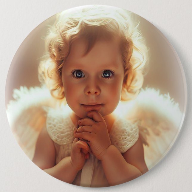 Angel 6 Cm Round Badge (Front)
