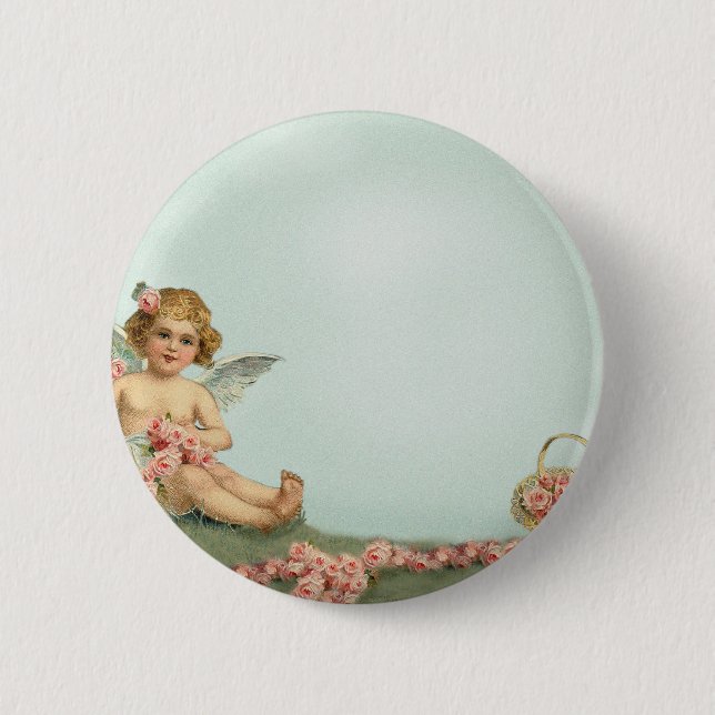 Angel 6 Cm Round Badge (Front)