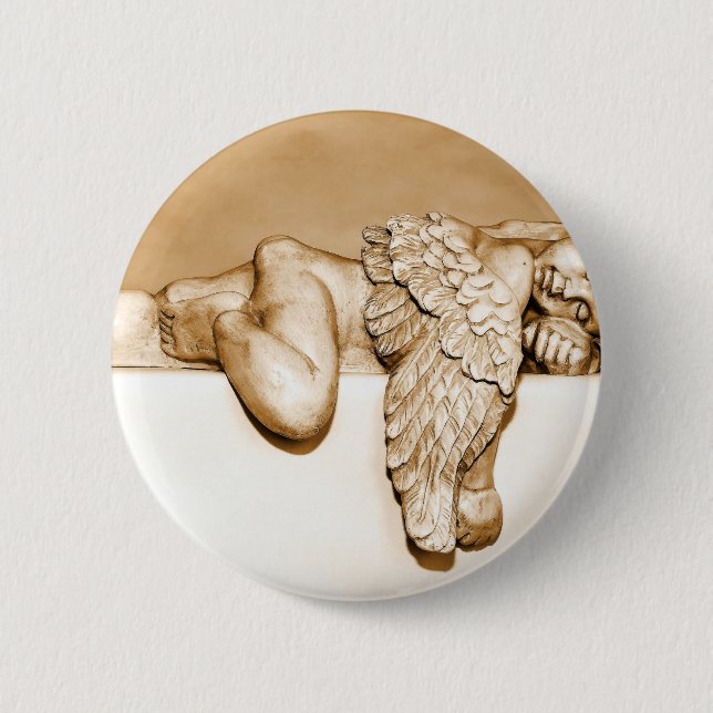 Angel 6 Cm Round Badge (Front)
