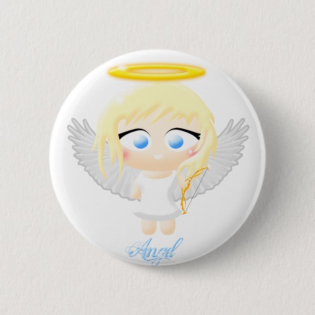 Angel 6 Cm Round Badge (Front)
