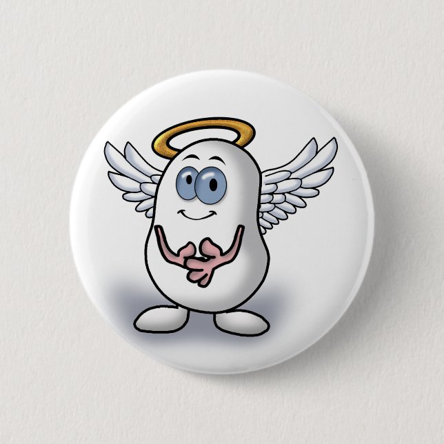 Angel 6 Cm Round Badge (Front)