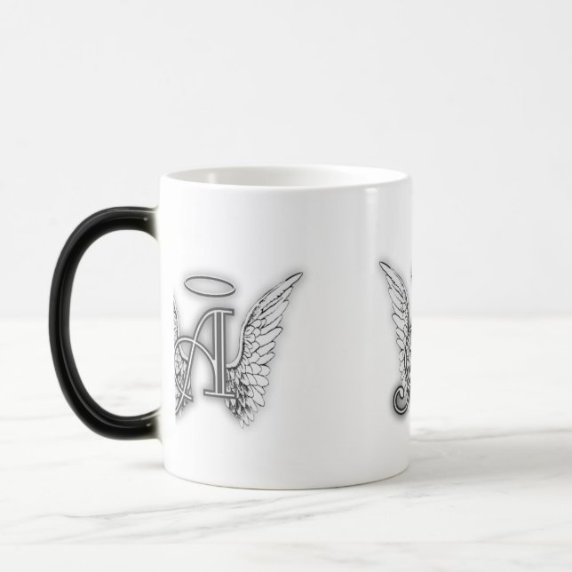 Angel Alphabet A Initial Latter Wings Halo Magic Mug (Left)