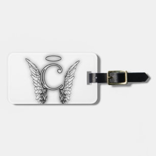 Angel Alphabet C Initial Latter Wings Halo Luggage Tag