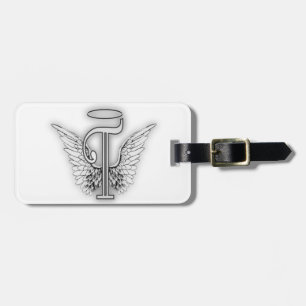 Angel Alphabet T Initial Letter Wings Halo Luggage Tag