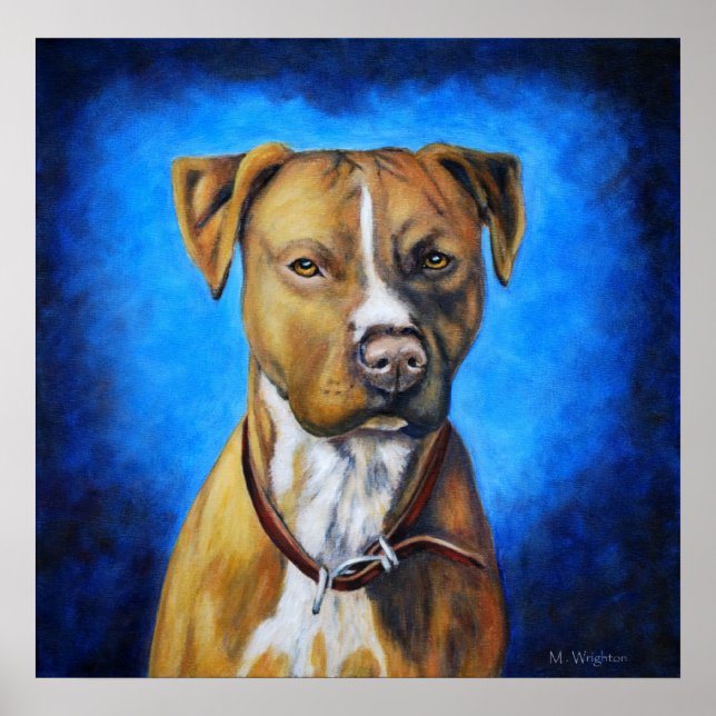 Angel American Staffordshire Terrier Dog Art Poster (Front)