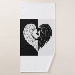 Angel and devil bath towel set