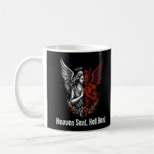 Angel and Devil Half Heaven Sent Hell Bent Coffee Mug