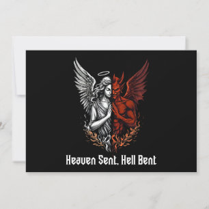 Angel and Devil Half Heaven Sent Hell Bent Invitation