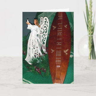 Angel and Dulcimer Christmas Greeting Card