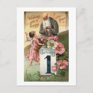 Angel and Father Time # 2 Postcard