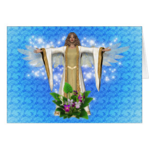 Angel And Flowers Inspirational Card
