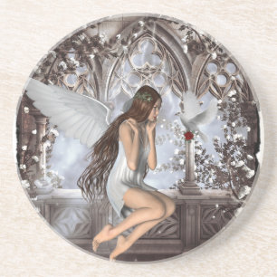 Angel and Her Dove Coaster