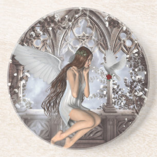 Angel and Her Dove Coaster