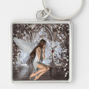 Angel and Her Dove Key Ring