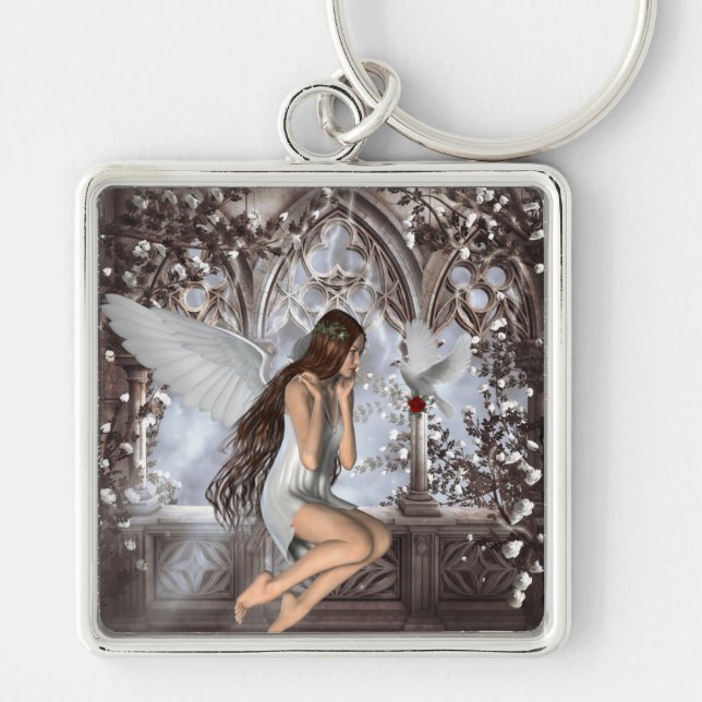 Angel and Her Dove Key Ring (Front)