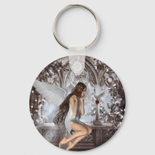 Angel and Her Dove Key Ring