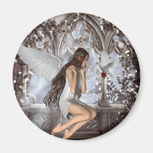 Angel and Her Dove Magnet (Front)