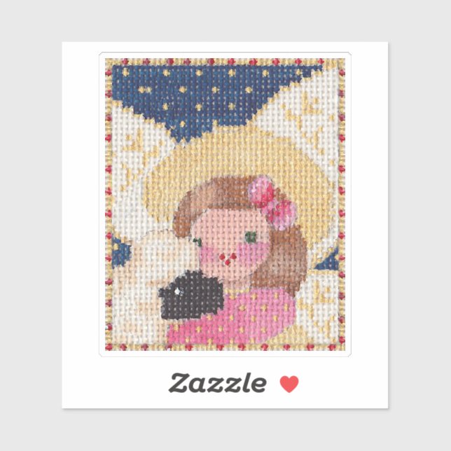 Angel and Lamb Sticker (Sheet)