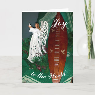 Angel and Mountain Dulcimer Christmas Greeting Card