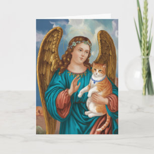 Angel and Orange Tabby Sympathy Card