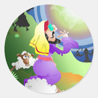 Angel and Shepherds Classic Round Sticker