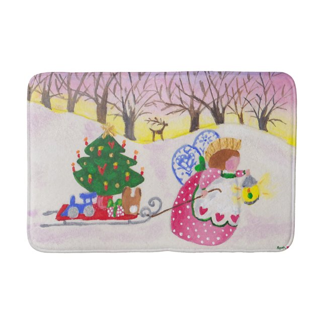 Angel and Sled Bathmat (Front)