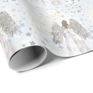 Angel and Stars Wrapping Paper